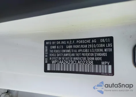 2012 Porsche Cayenne из США, поврежденный, VIN WP1AA2A23CLA02338